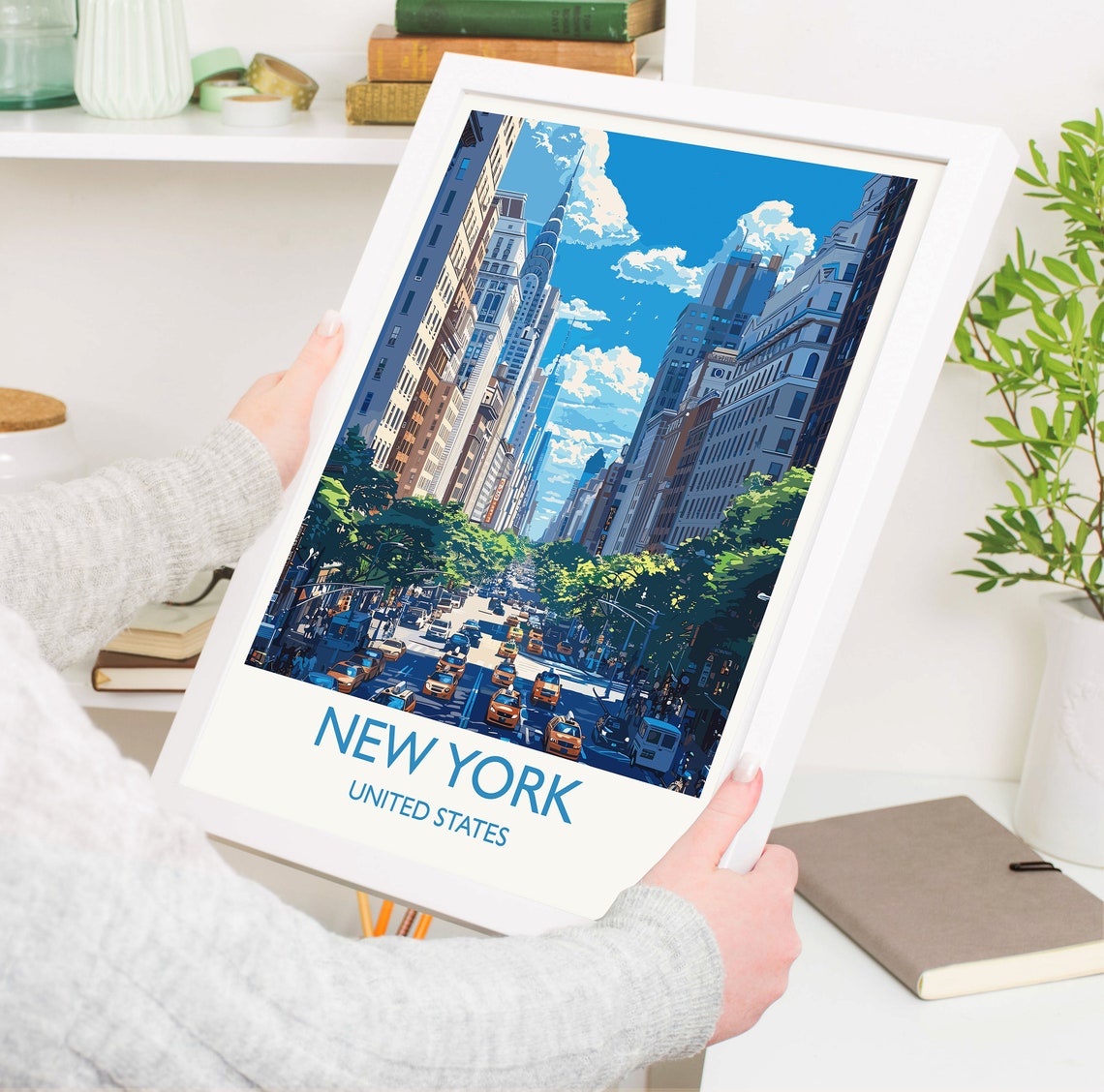 New York Travel Print Wall Art Travel Poster Of New York New York Art Lovers Gift Usa Art Gift - Image 3