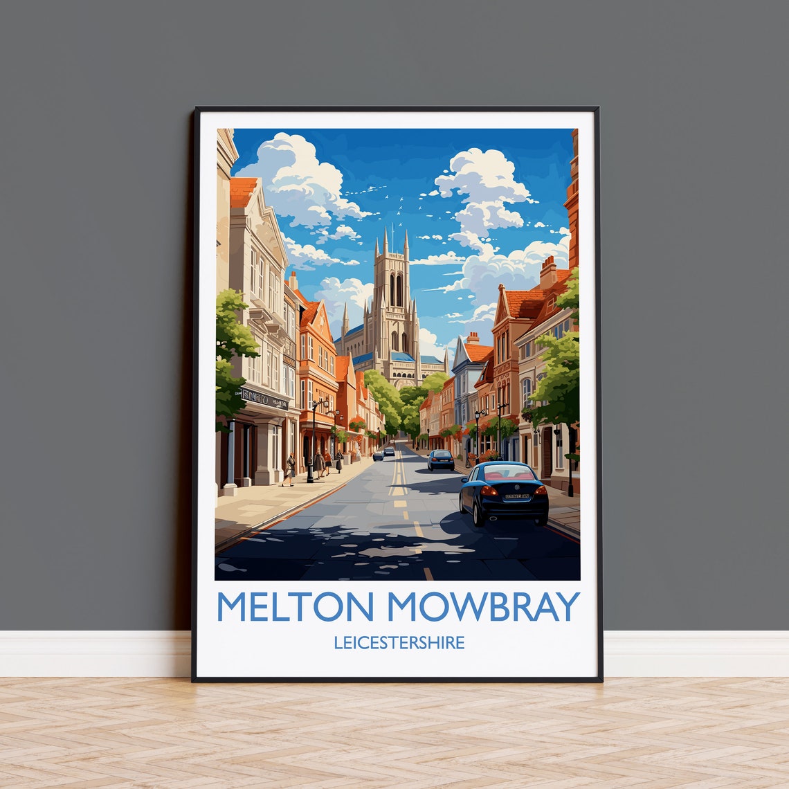 Melton Mowbray Travel Print Wall Art Travel Poster Of Melton Mowbray England Leicestershire Art Lovers Gift English Countryside