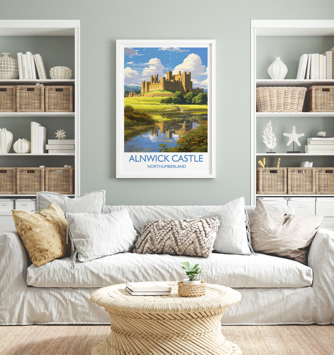 Alnwick Castle Travel Poster, Northumberland England - Image 4