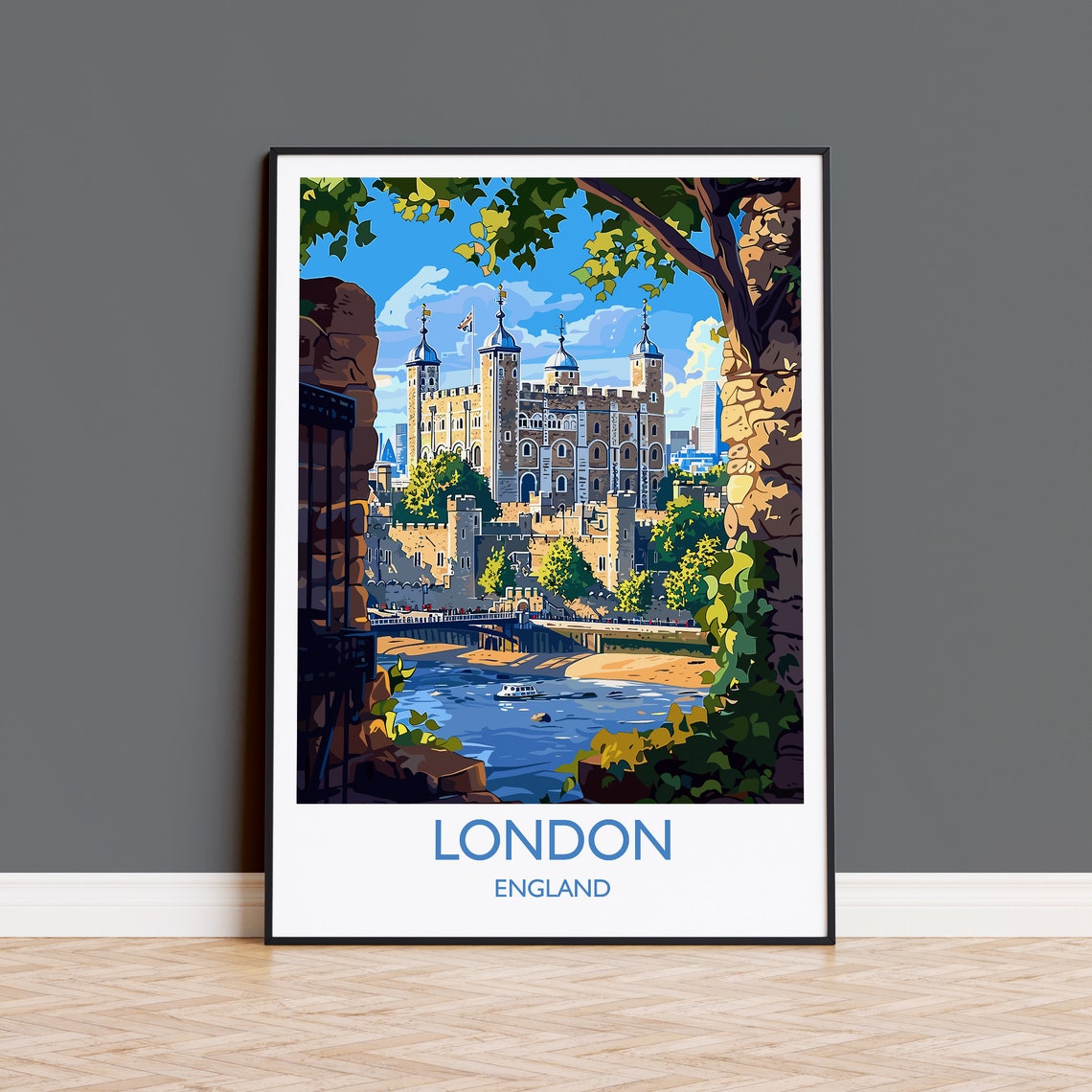 London Travel Print Wall Art Travel Poster Of London London Art Lovers Gift Tower Of London Art Gift