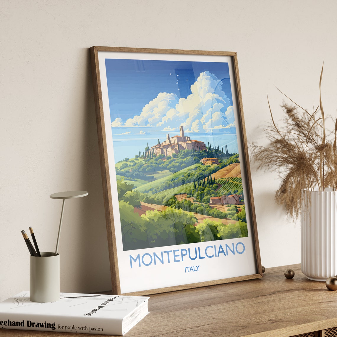 Montepulciano Travel Print Wall Art Travel Poster Of Montepulciano Montepulciano Art Lovers Gift Italy Italy Art Gift - Image 2