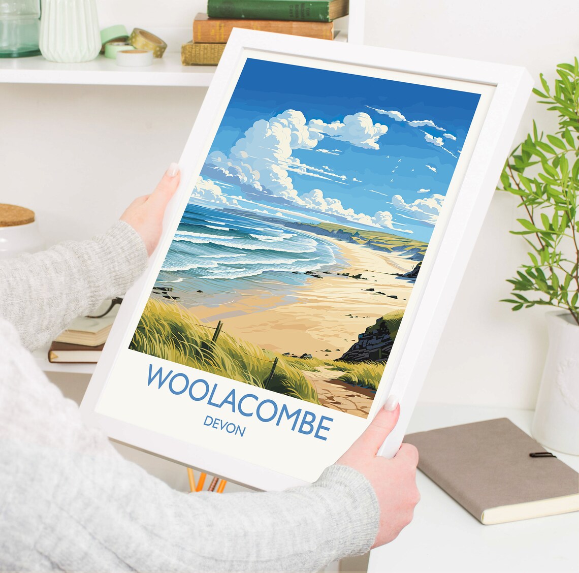 Woolacombe Travel Poster, Devon England Art Print - Image 5