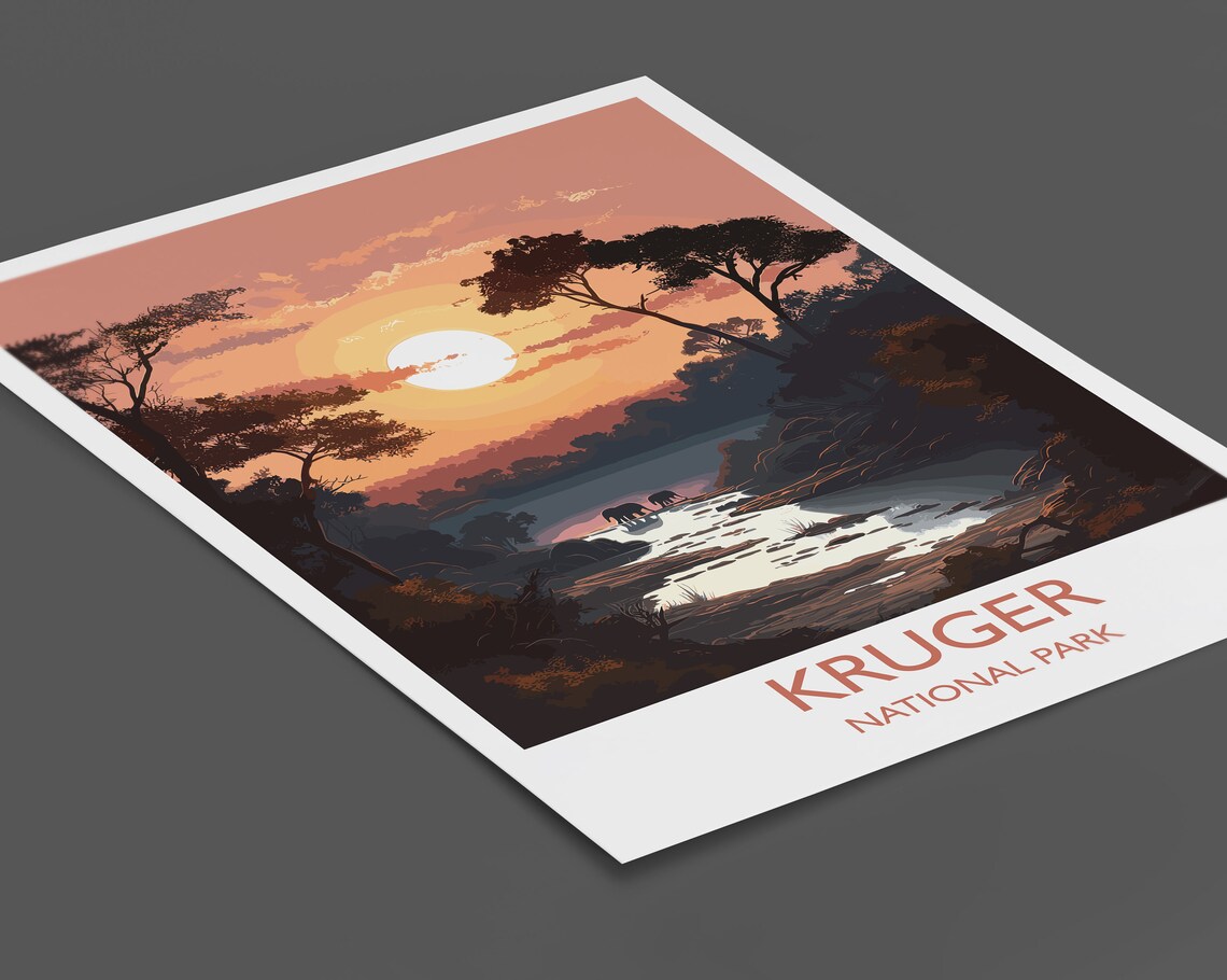 Kruger Travel Poster, South Africa Sunset Print - Image 3