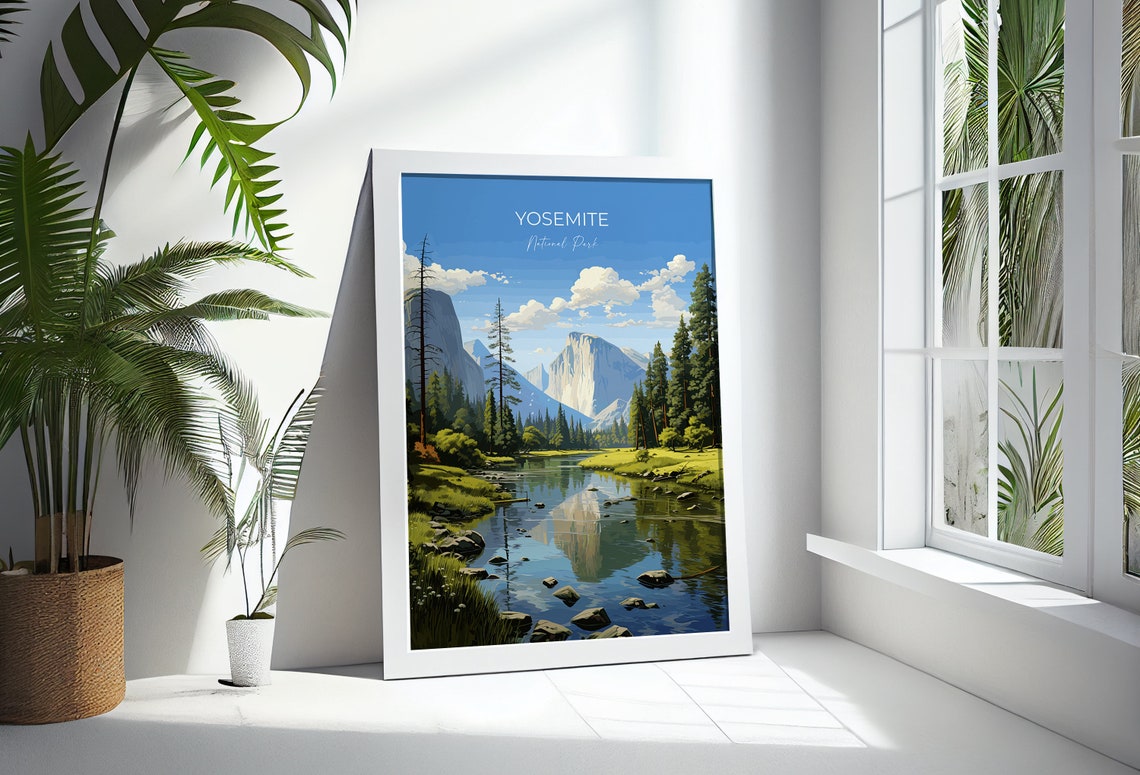 Yosemite Travel Poster Wall Art Travel Print Of Yosemite National Park Art Yosemite Gift Colorado Usa Travel Wall Art Gift - Image 2