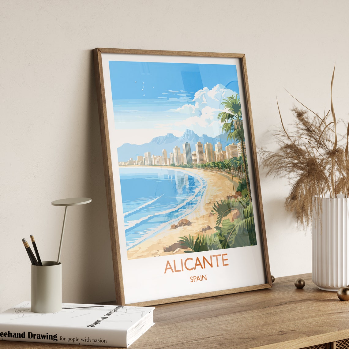 Alicante Travel Print Wall Art Travel Poster Of Alicante Spain Alicante Art Gift Spanish Coast Art - Image 3