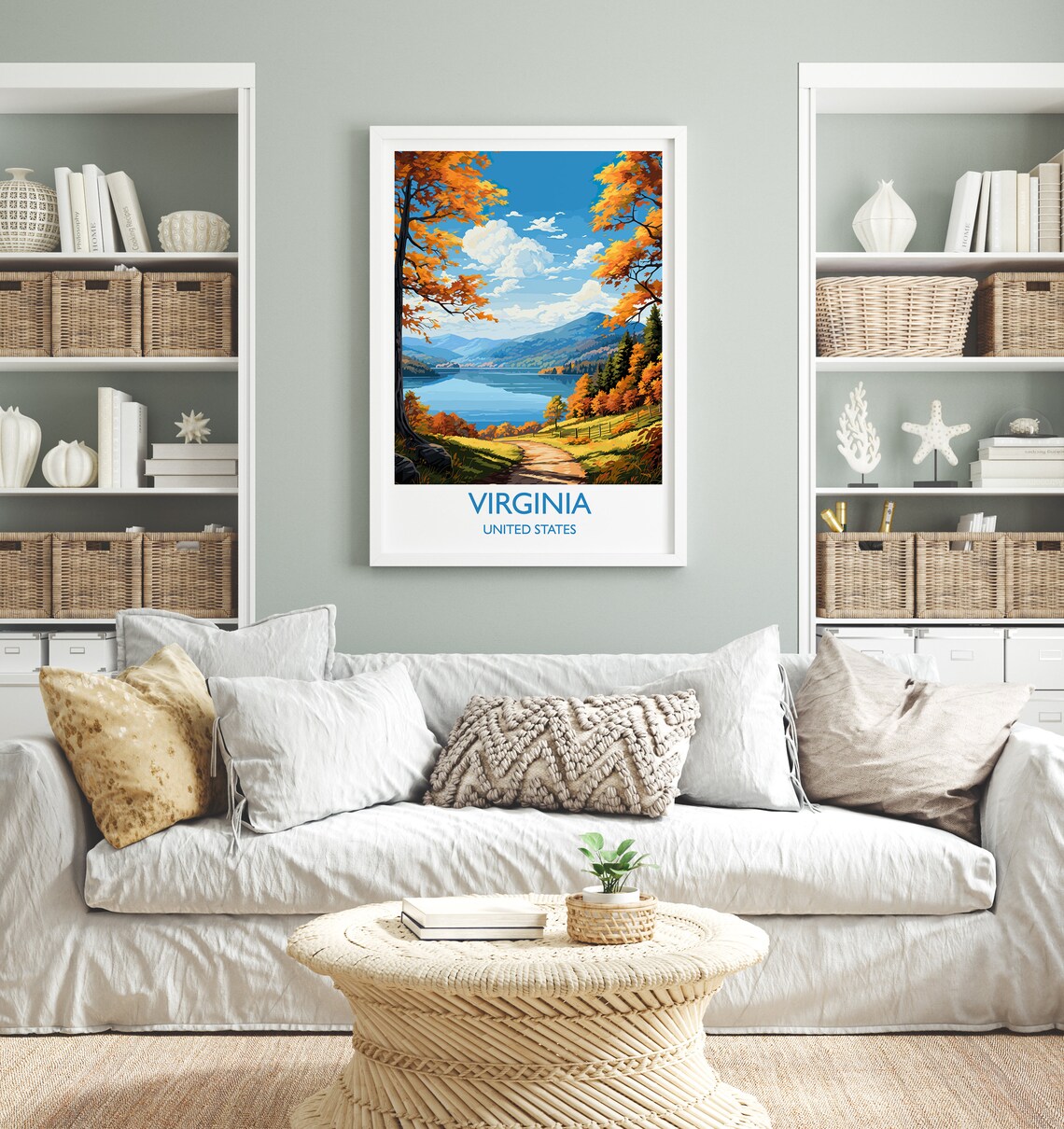 Virginia Autumn Travel Poster, Fall Seasonal Art Print - Image 4