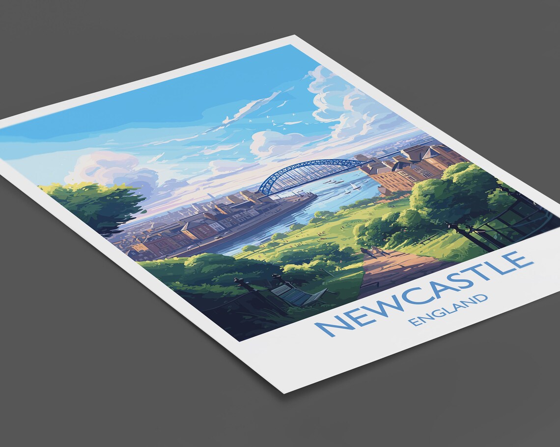Newcastle Travel Poster, Tyne And Wear Art Print - Image 2