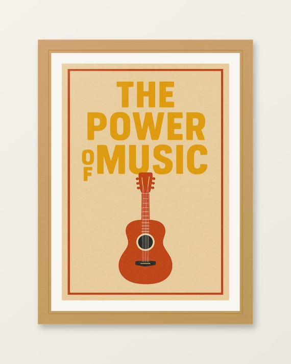 Guitar Music Poster Motivational Watercolor Art Print