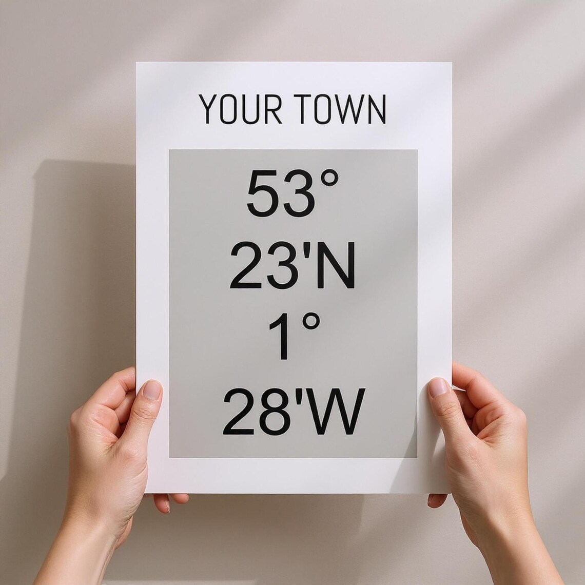 Personalized Location Coordinates Map Print Minimalist Wall Art