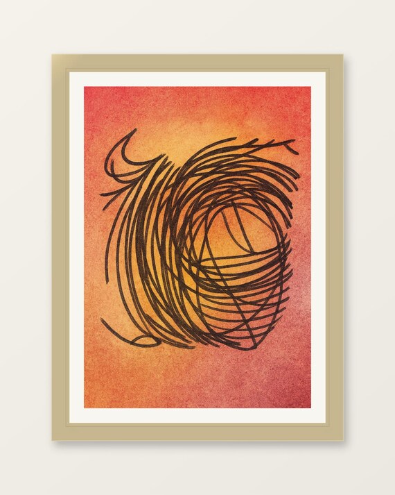 Abstract Black Swirl Wall Art