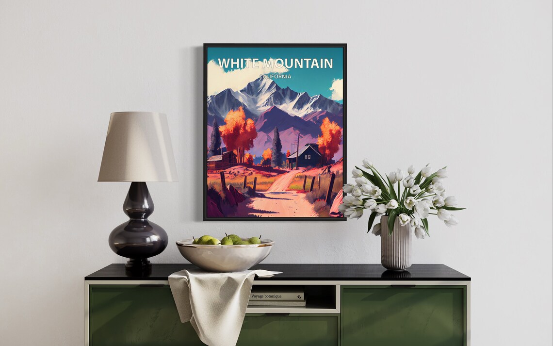 White Mountain California Homestead Cabins Dirt Road Autumn Poster - Image 3