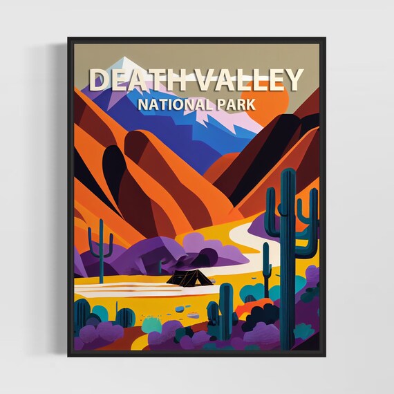 Death Valley Park Retro Art Print Death Valley Park Illustration Death Valley Park Vintage Minimal Design Poster