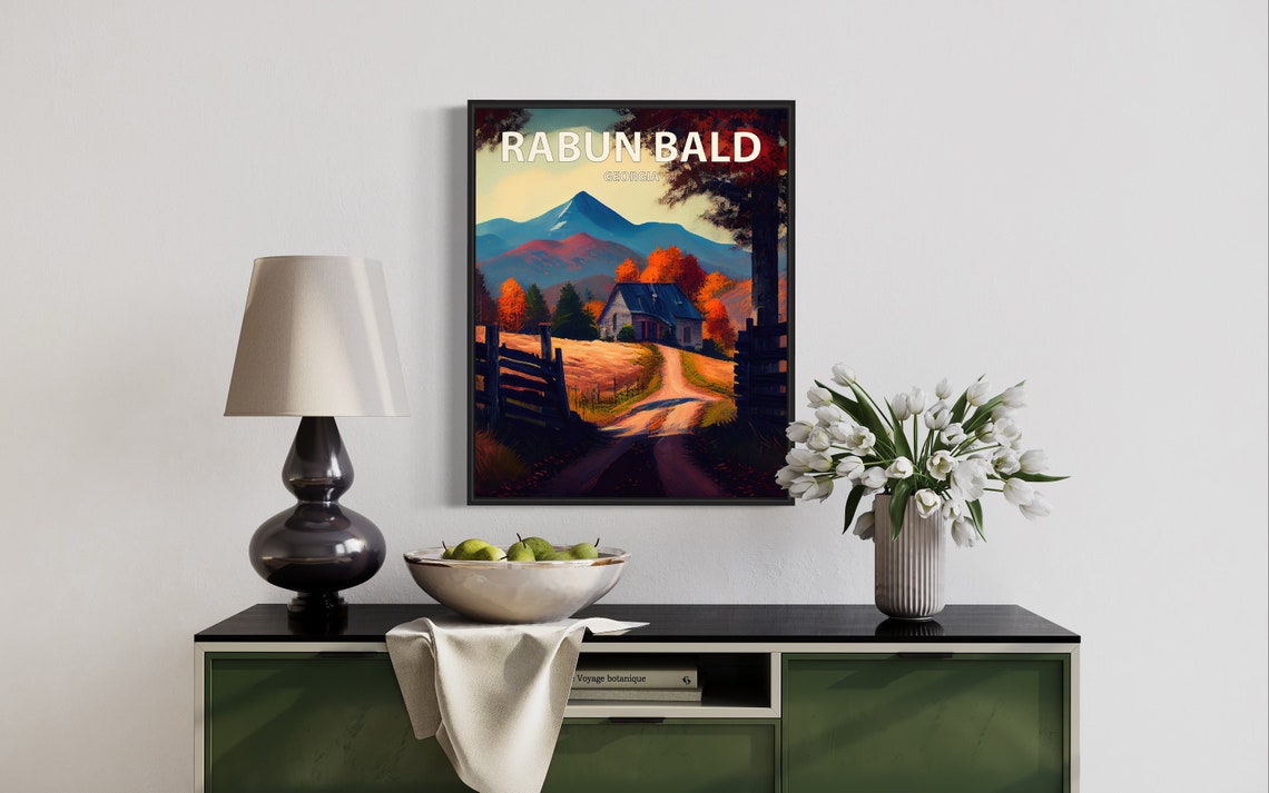 Rabun Bald Georgia Farm Cabin Appalachian Fall Sunset Art Poster - Image 3