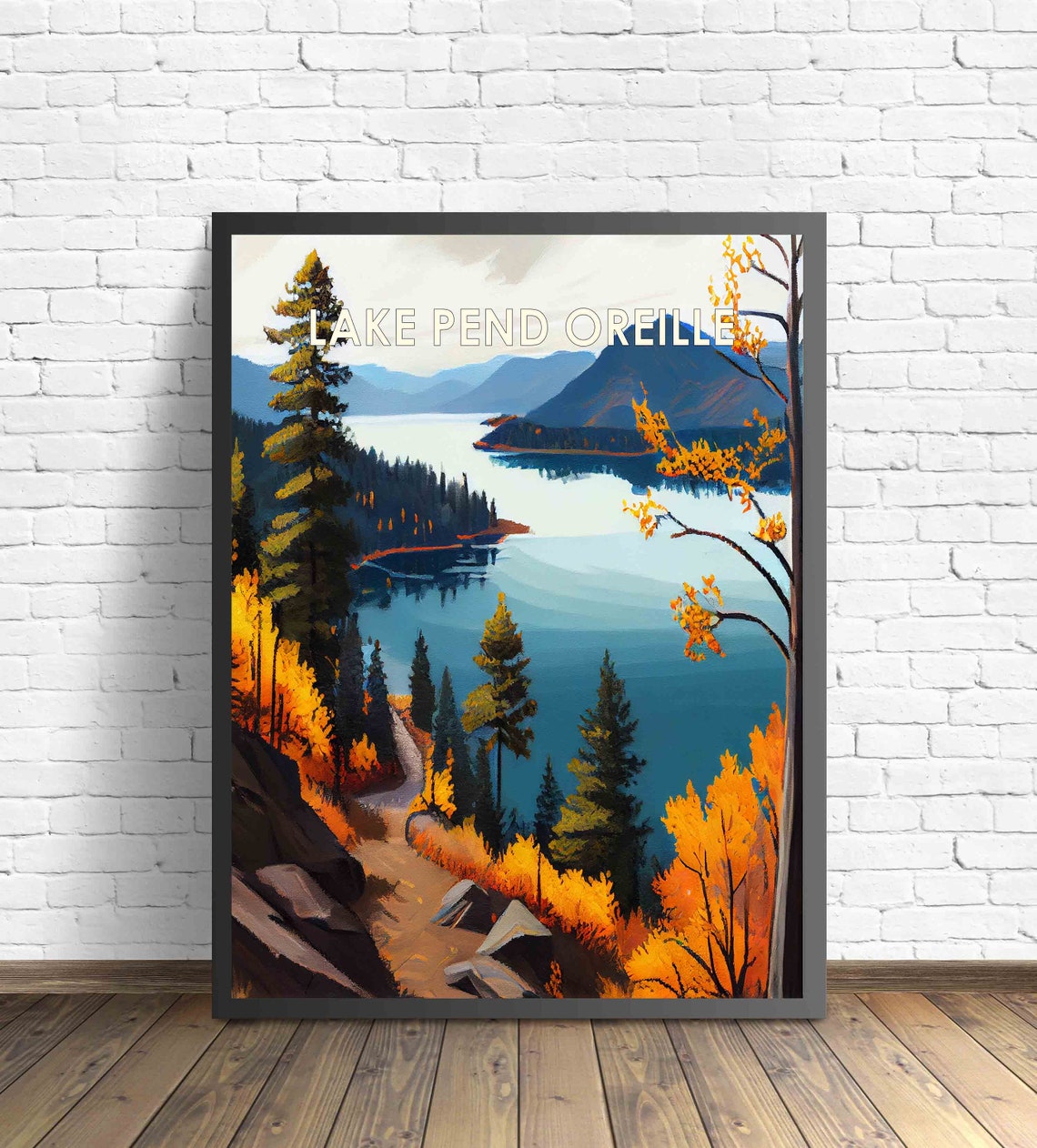 Lake Pend Oreille Idaho Autumn Overlook Mountain Lake Poster