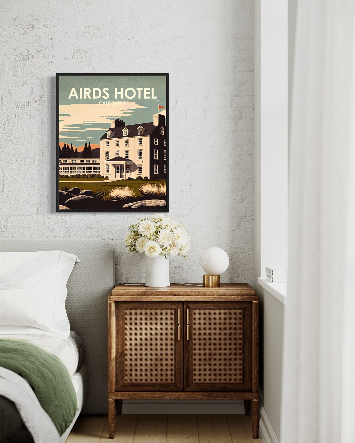 Airds Hotel California Historic Country House Retro Travel Poster - Image 3