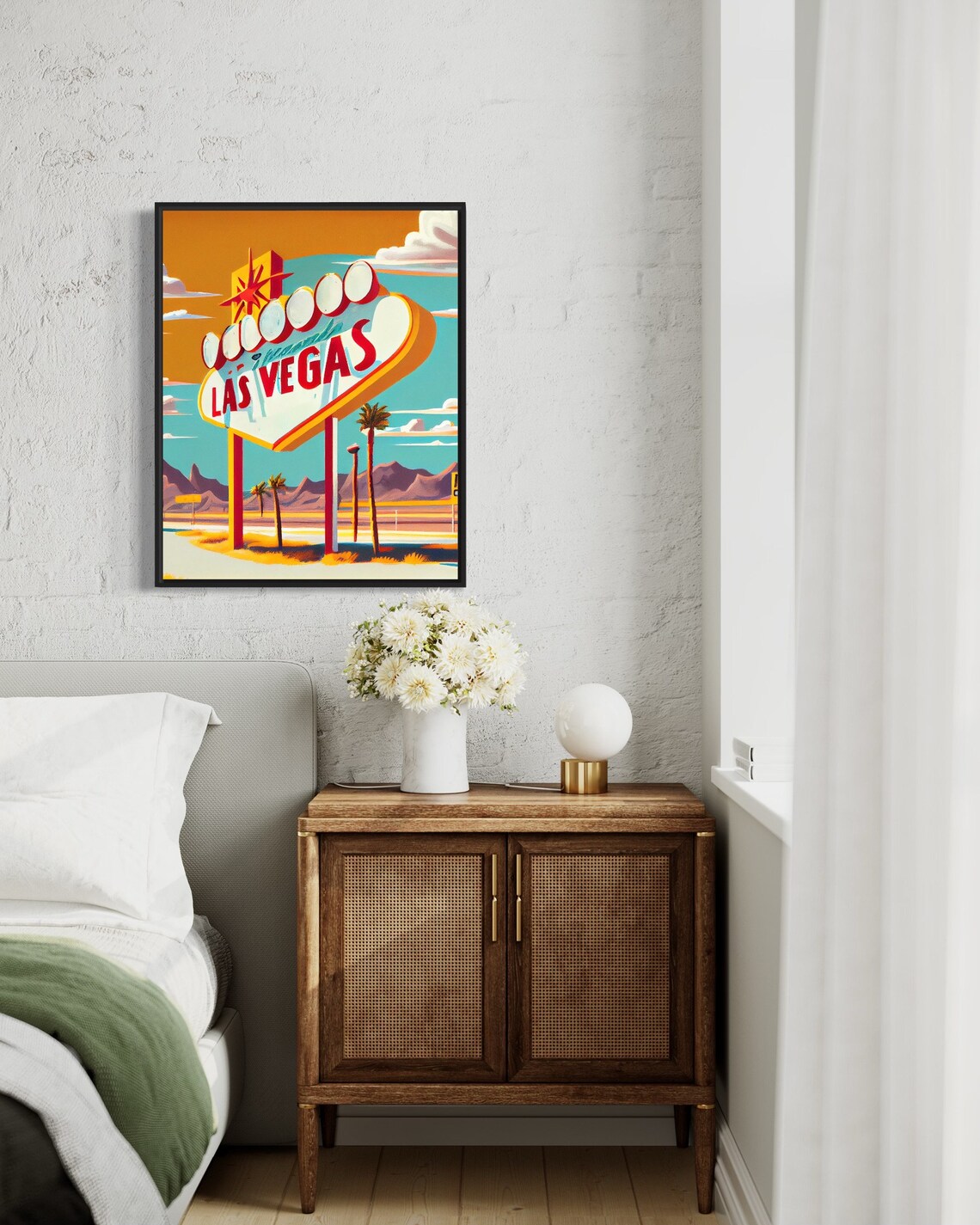 Las Vegas Sign 1960s Retro Art Print Las Vegas Sign Illustration Las Vegas Sign Vintage Minimal Design Poster - Image 3