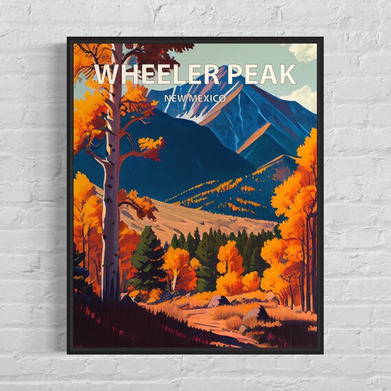 Wheeler Peak New Mexico Fiery Golden Autumn Aspens Mountain Poster