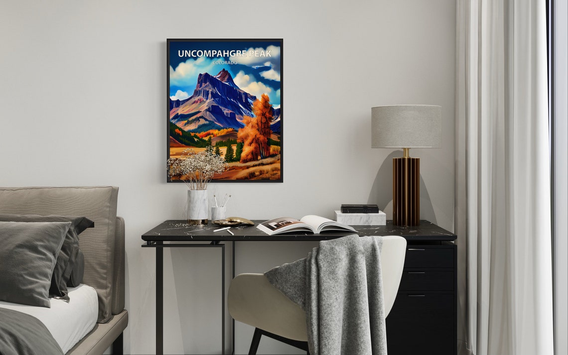 Uncompahgre Peak Colorado Dark Craggy Summit Autumn View Poster - Image 2
