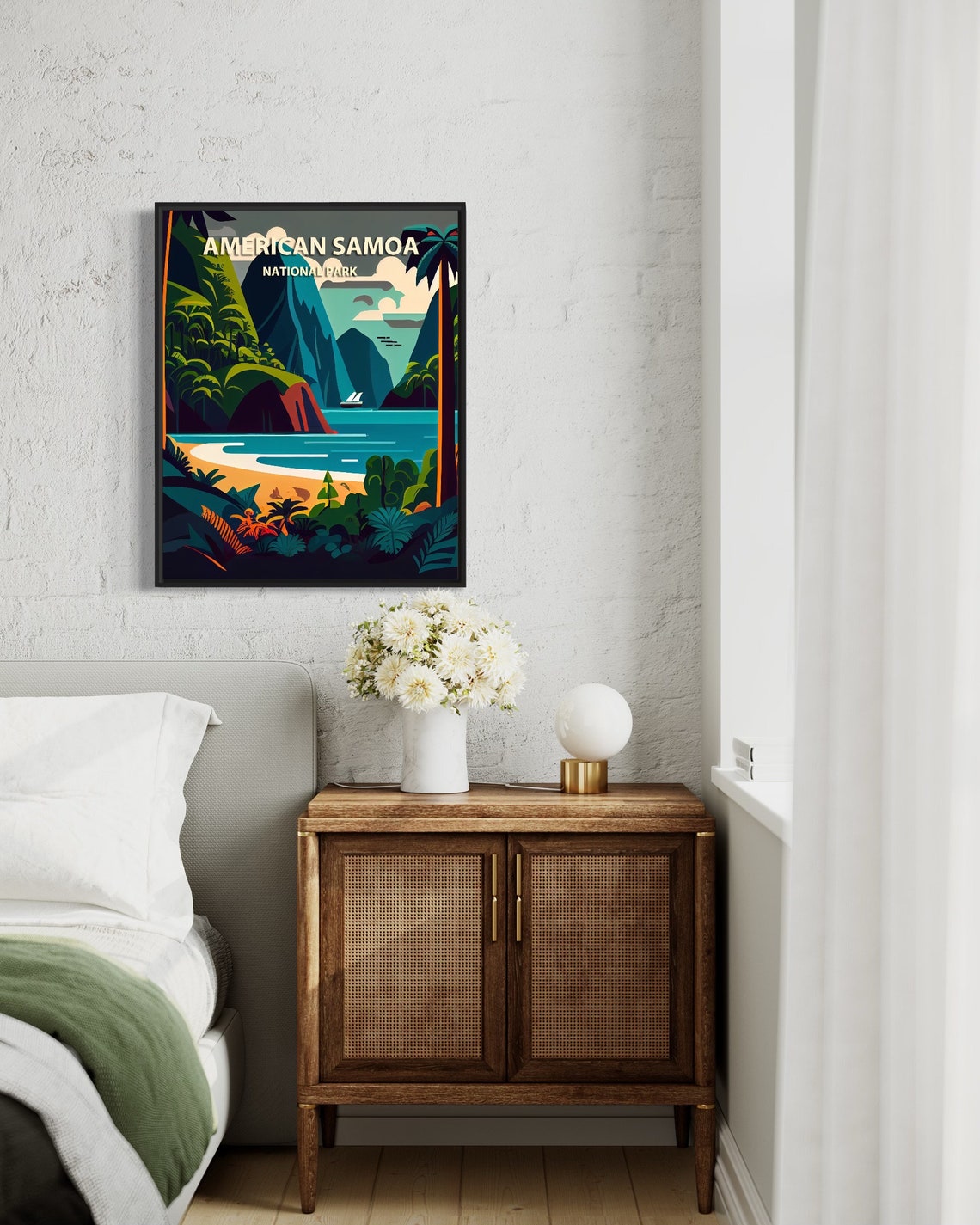 American Samoa National Park Tropical Beach Vintage Travel Poster - Image 2