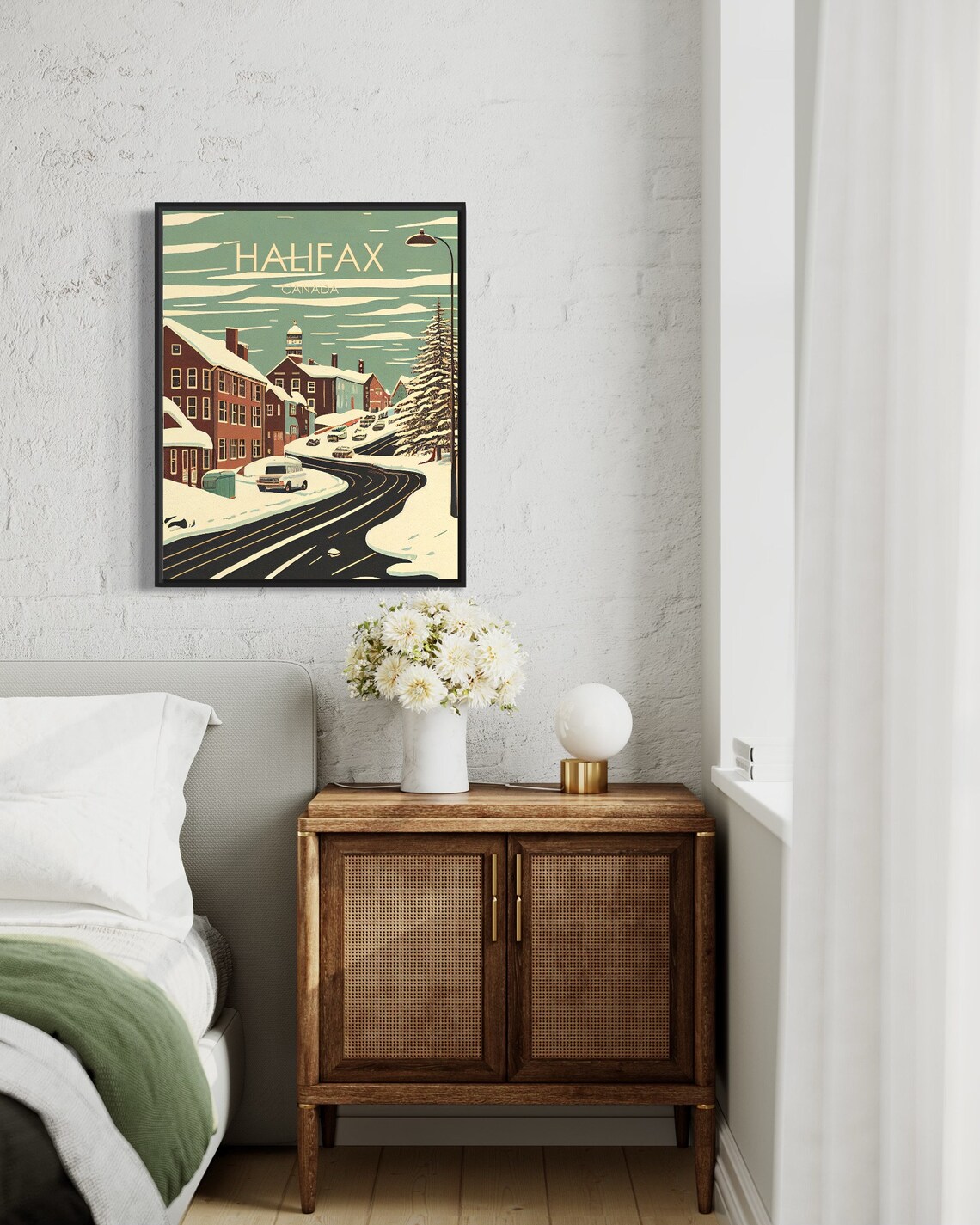 Halifax Canada Winter Snow Street Vintage Scene Travel Poster - Image 3