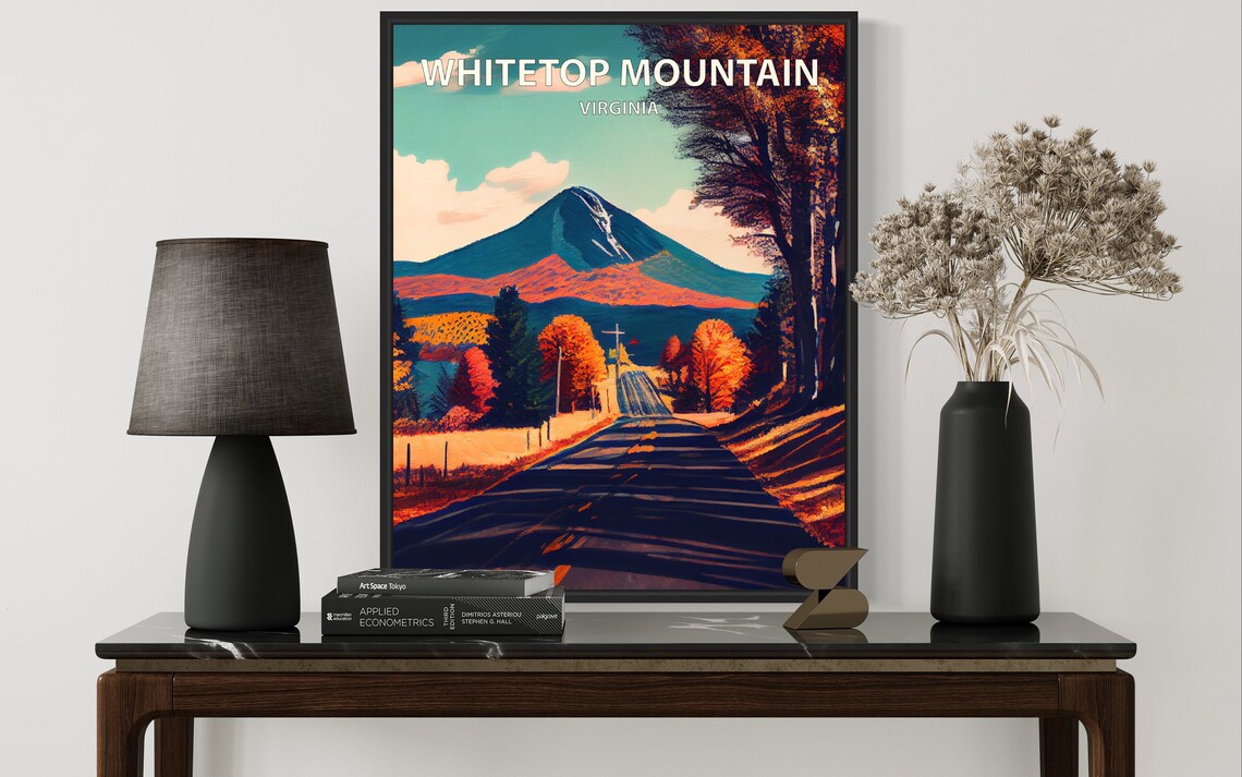 Whitetop Mountain Virginia Autumn Road Scenic Vintage Travel Poster - Image 3