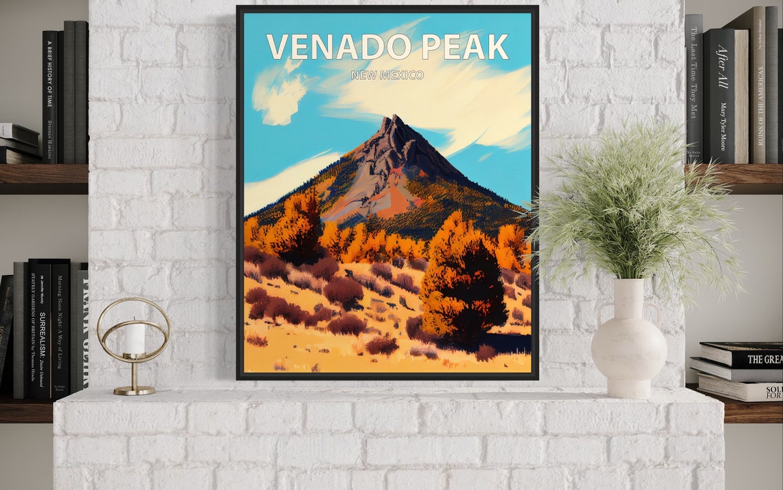 Venado Peak New Mexico Desert Summit Golden Vista Scene Poster - Image 3