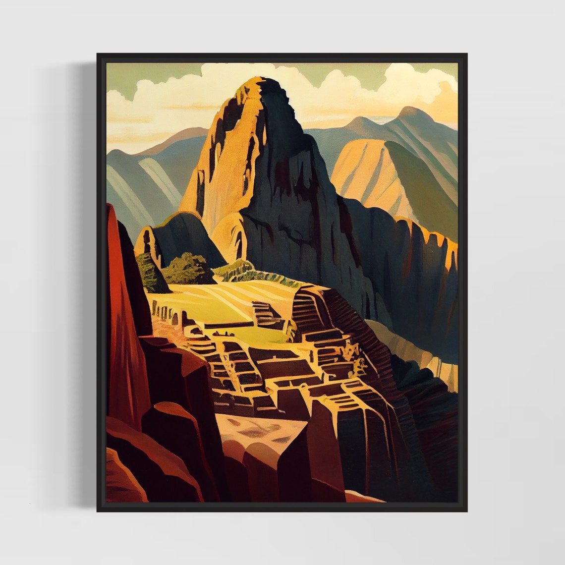 Machu Picchu Peru Inca Ruins Huayna Picchu Golden Light Poster