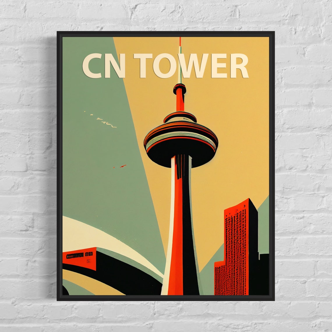 Toronto CN Tower Canada Iconic Landmark Retro Style Travel Poster