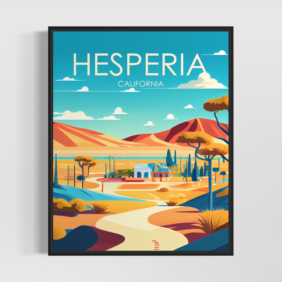 Hesperia California Sweeping Desert Valley Winding Road Poster