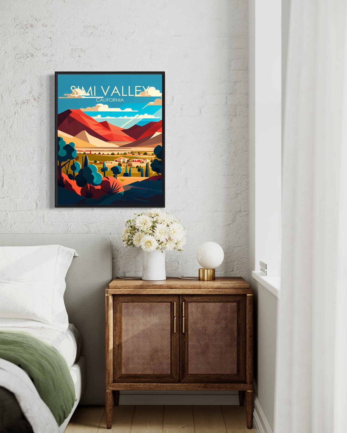 Simi Valley California Red Mountains Ranch Sunset Travel Poster - Image 2