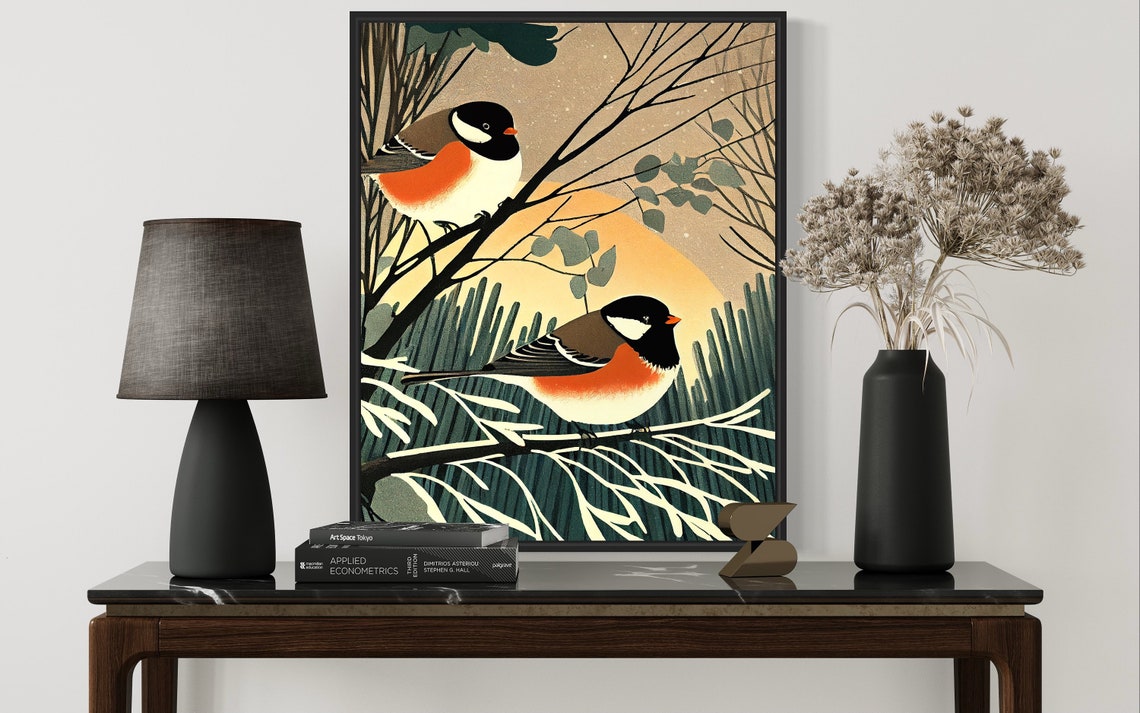 Dark Eyed Juncos Songbirds Perched On Snowy Branch Nature Poster - Image 2