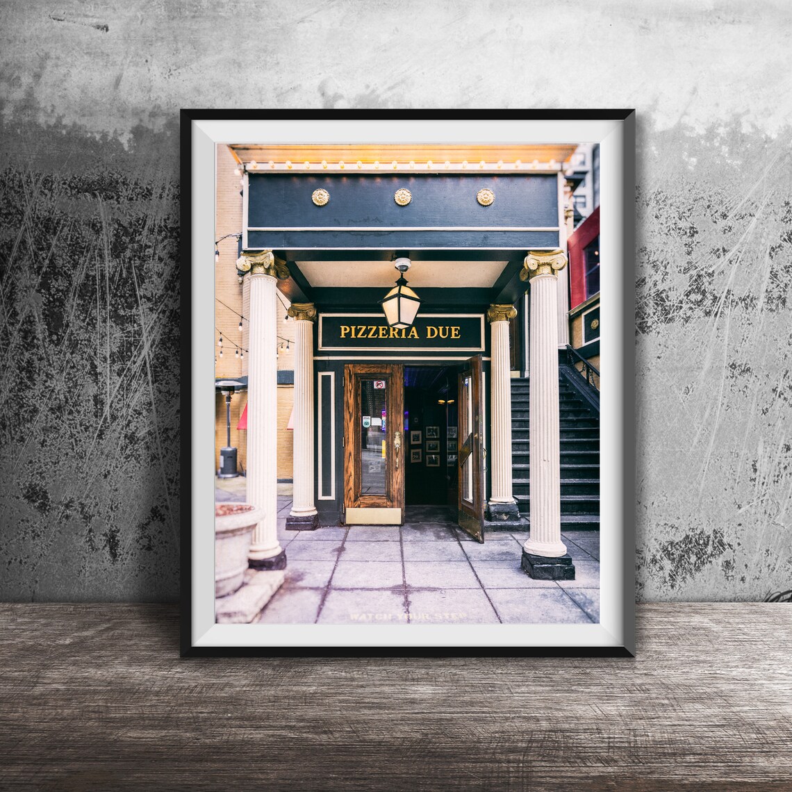 Pizzeria Due Grand Columned Entrance Chicago Pizzeria Poster