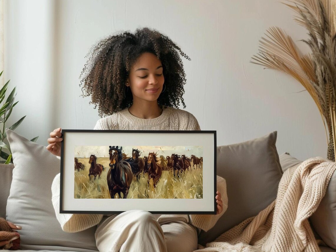 Western Art Horses, Herd Of Horses Running Art Print - Image 3