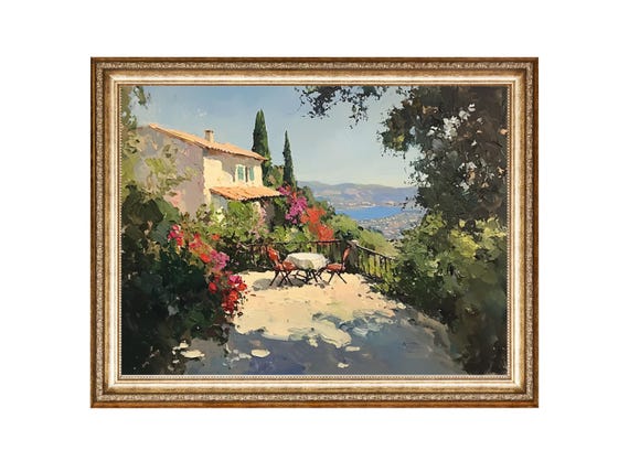 French Countryside Provence Oil Painting Art Print