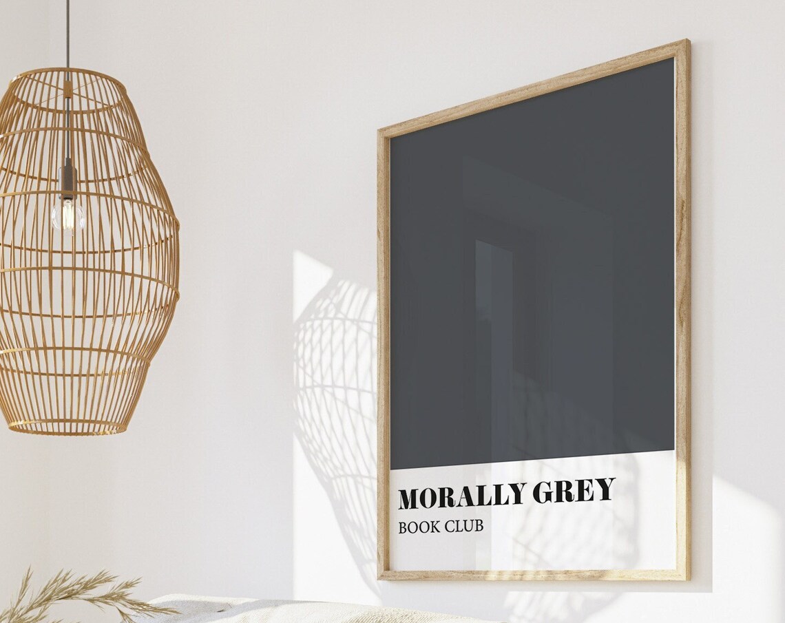 Morally Grey Book Club Dark Grey Minimalist Modern Chic Poster - Image 3
