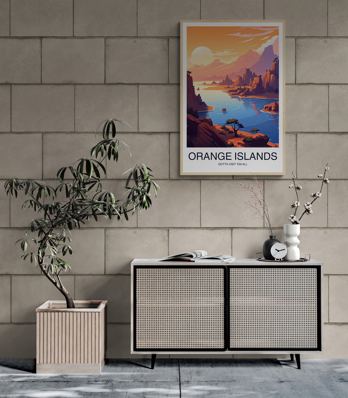 Orange Islands Gotta Visit Em All Sunset Islands Travel Poster - Image 2