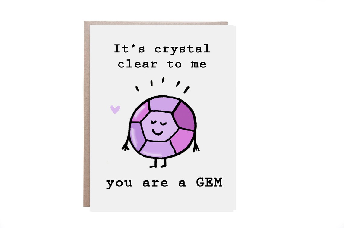 Gem Card Thank You Card, Crystal Friend Gift