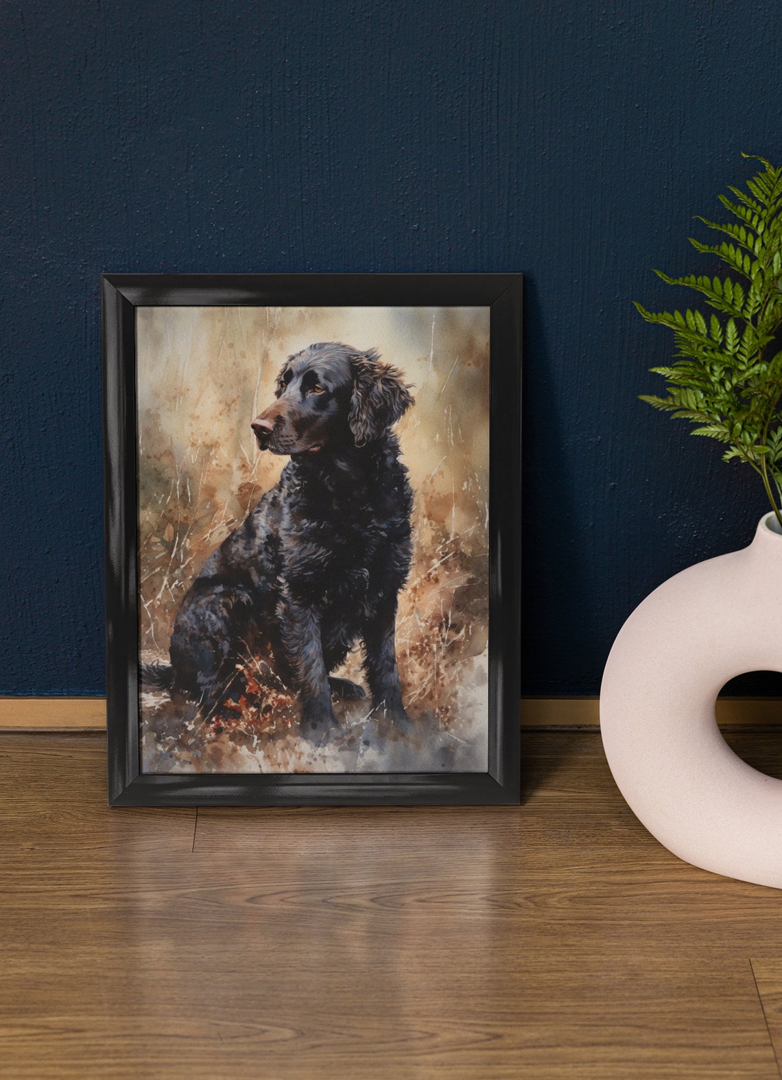 Curly Coated Retriever Dog Art Print Dog Wall Art Animal Art Print Animal Art Poster Dog Lover Gift Colorful Animal Wall Art Cool Dog