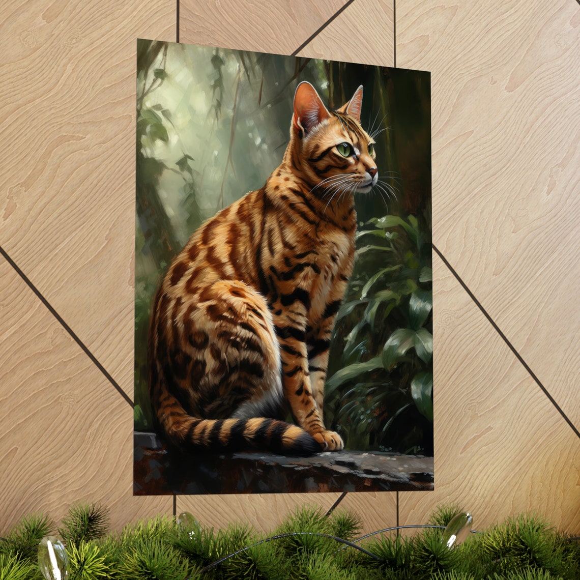 Bengal Cat Rosette Spots Jungle Portrait Exotic Feline Art Poster - Image 2