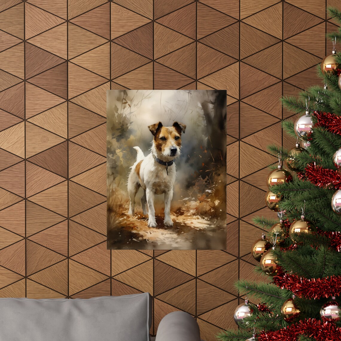 Parson Russell Terrier Standing Watercolor Portrait Dog Breed Poster - Image 3