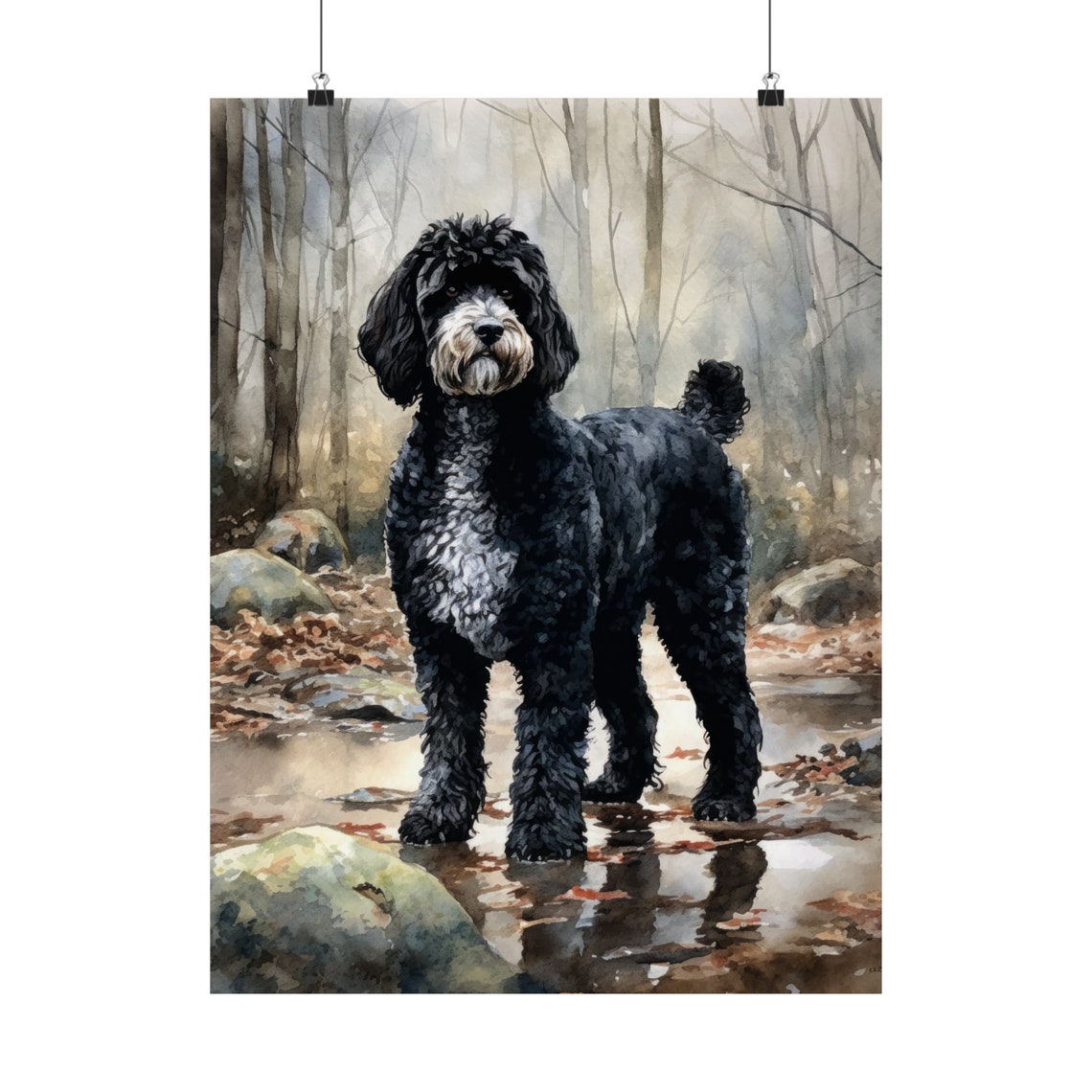 Portuguese Water Dog Art Print Dog Wall Art Animal Art Print Animal Art Poster Dog Lover Gift Colorful Animal Wall Art Cool Dog Art - Image 5