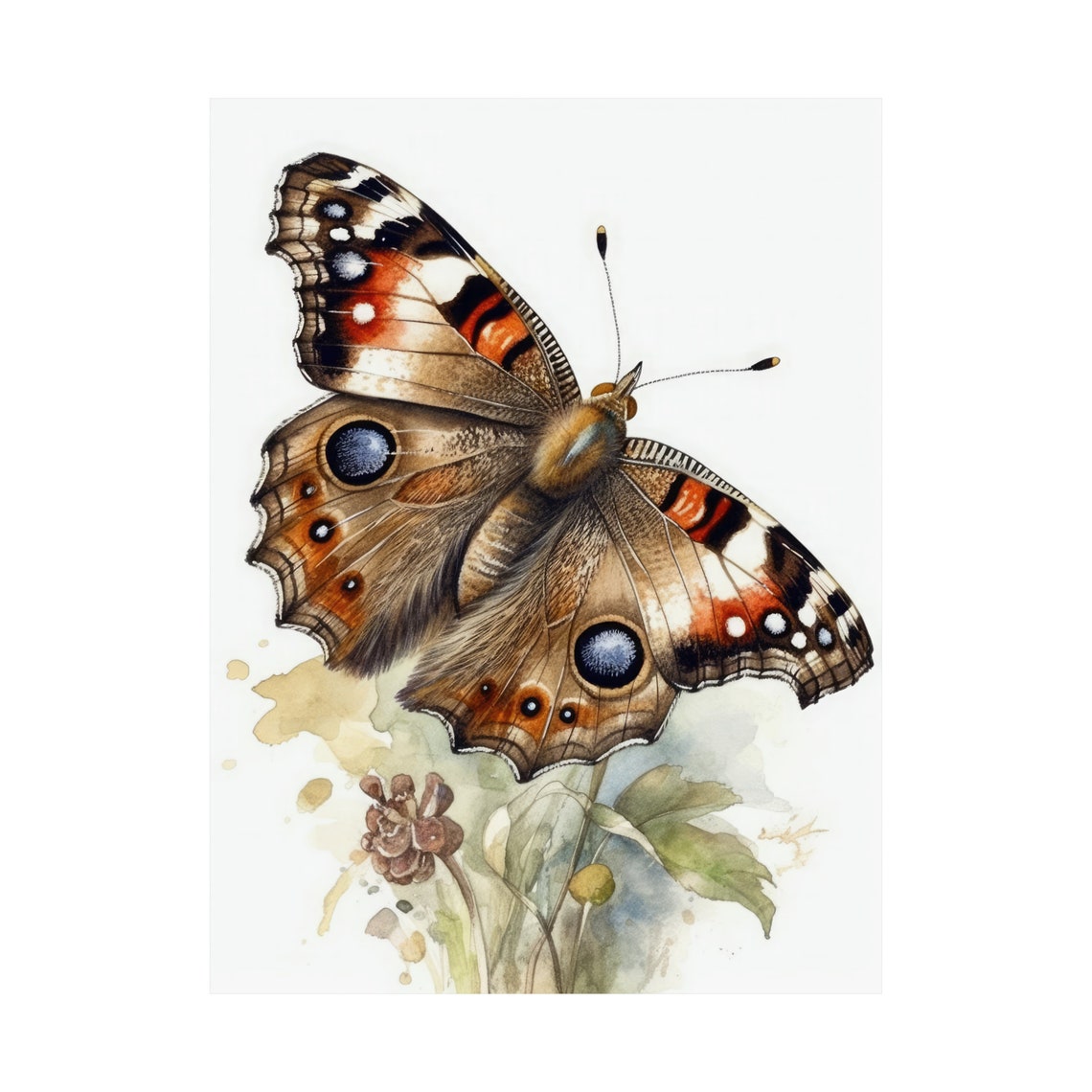 Common Buckeye Butterfly Art Print Butterfly Home Dcor Watercolor Butterfly Painting Insect Wall Art Nature Lover Butterflies Artwork - Image 4