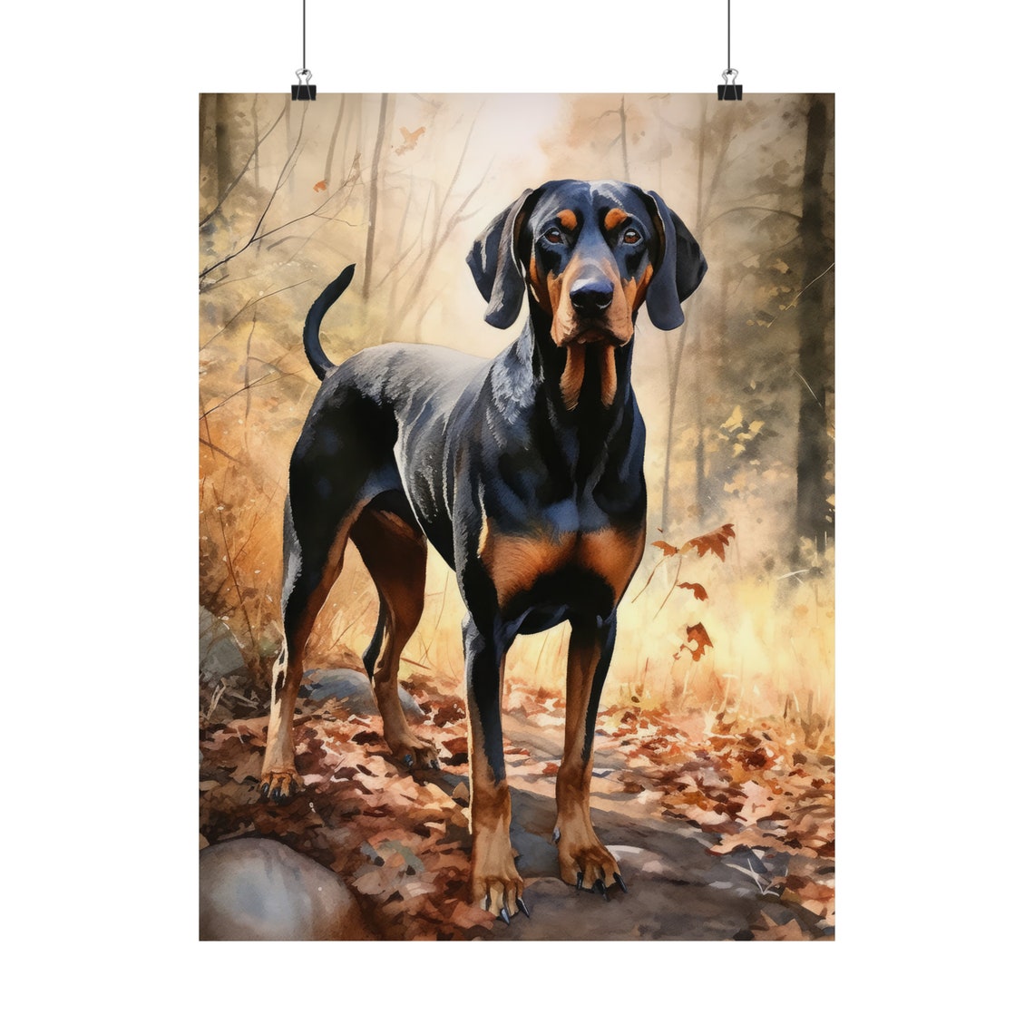 Black And Tan Coonhound Dog Art Print Dog Wall Art Animal Art Print Animal Art Poster Dog Lover Gift Colorful Animal Wall Art Cool Dog - Image 5