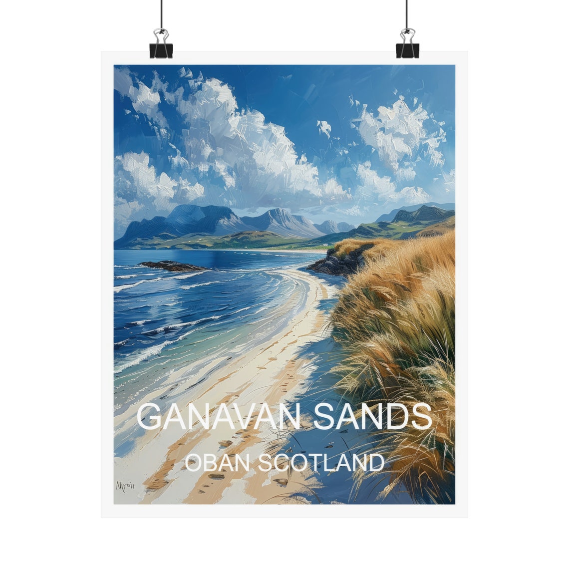 Ganavan Sands Oban Scotland Beach Dunes Coastal Travel Poster - Image 4