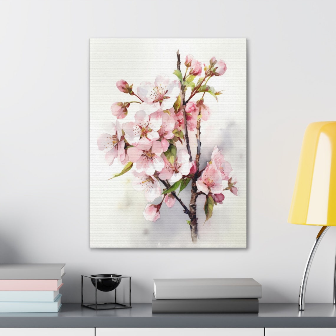 Cherry Blossom Branch Watercolor Botanical Pink Floral Poster - Image 4