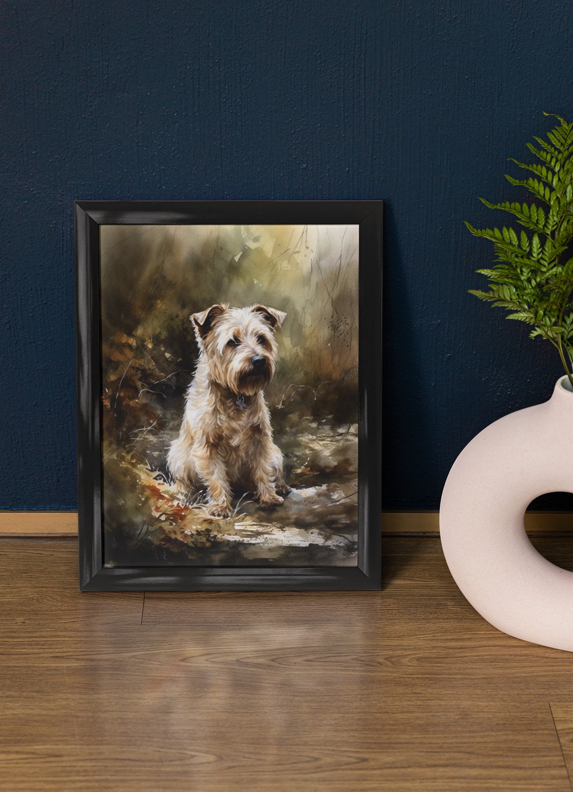 Glen Of Imaal Terrier Watercolor Autumn Forest Portrait Dog Poster