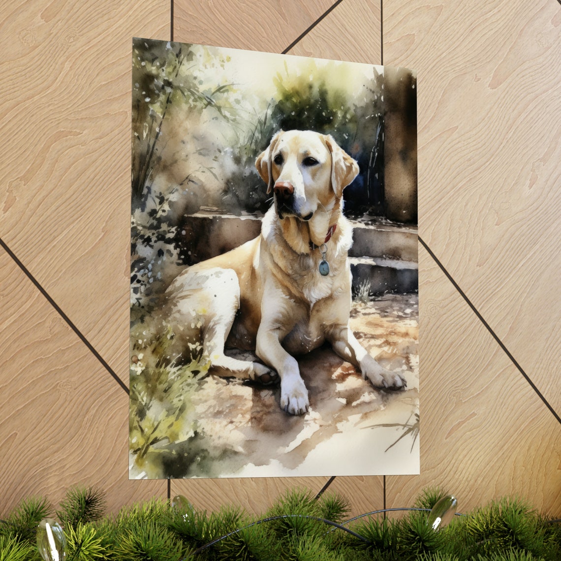 Yellow Labrador Retriever Dog Art Print Dog Wall Art Animal Art Print Animal Art Poster Dog Lover Gift Colorful Animal Wall Art - Image 2