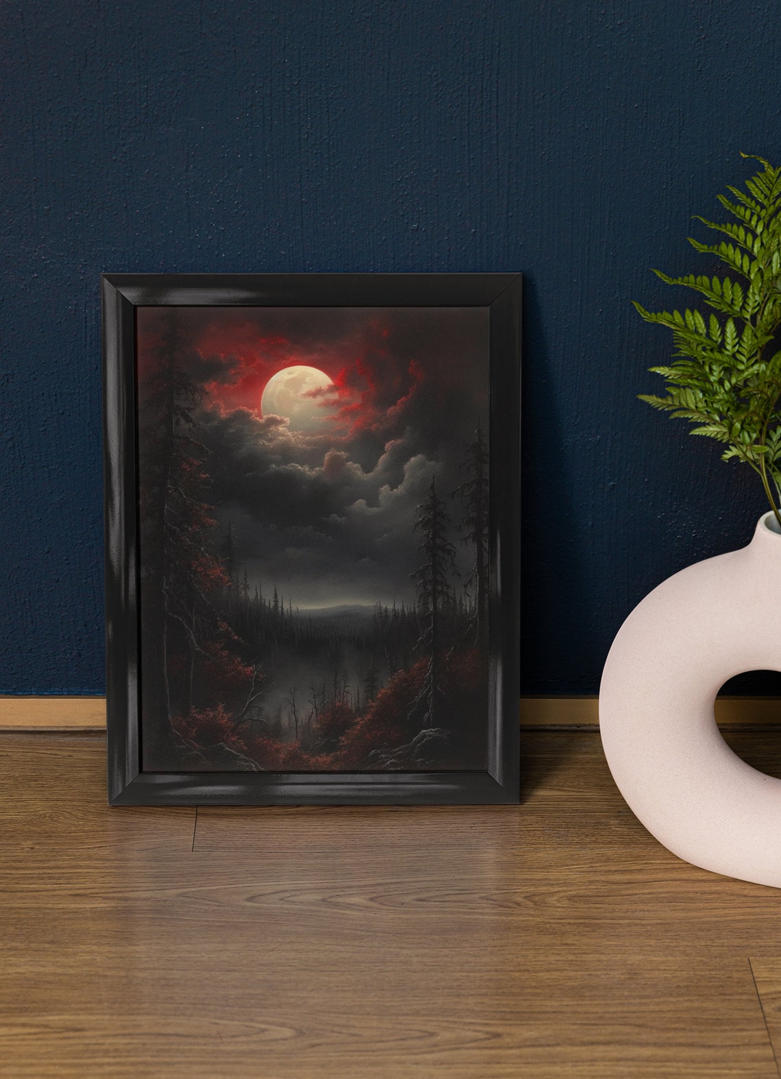 Moon Art Print Dark Academia Art Dark Cottagecore Art Witch Room Dcor Moon Wall Art Gothic Wall Art Moody Wall Art Celestial Art
