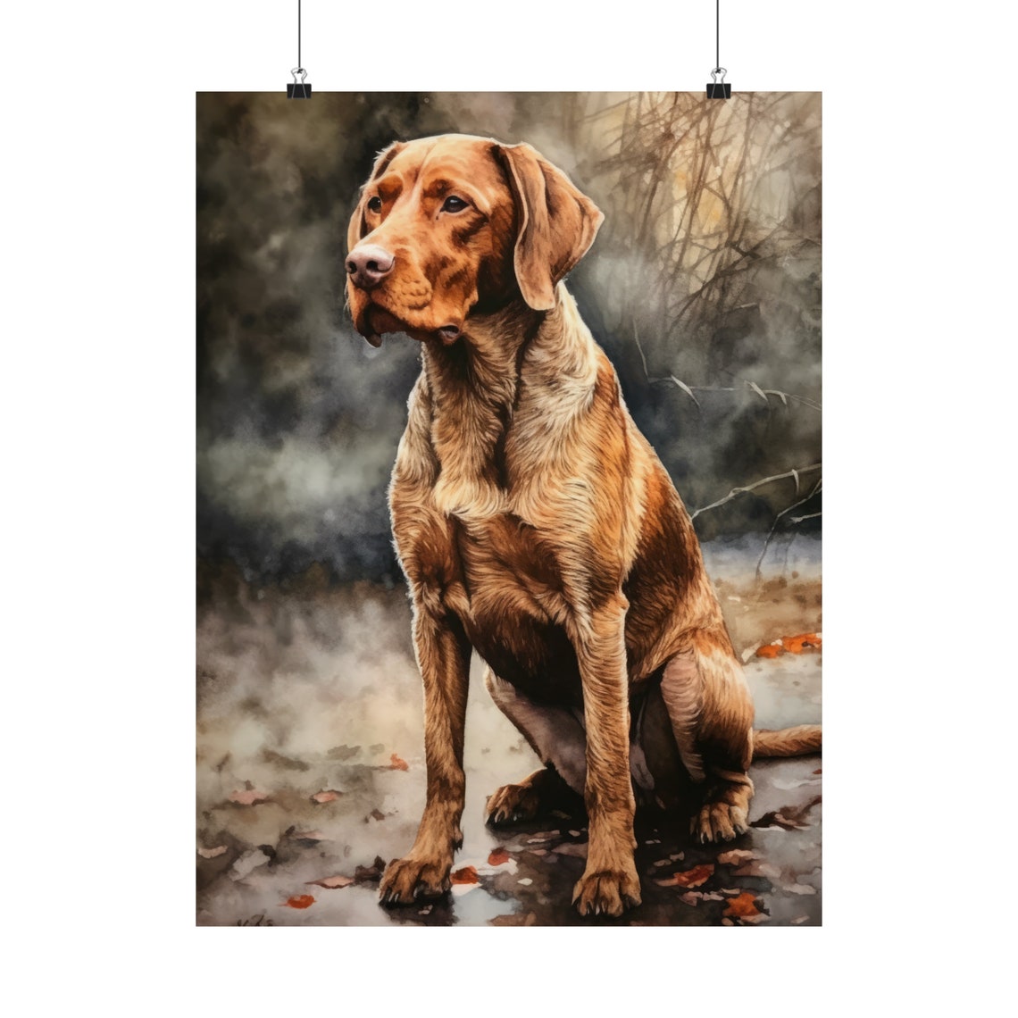 Wirehaired Vizsla Dog Art Print Dog Wall Art Animal Art Print Animal Art Poster Dog Lover Gift Colorful Animal Wall Art Cool Dog Art - Image 5