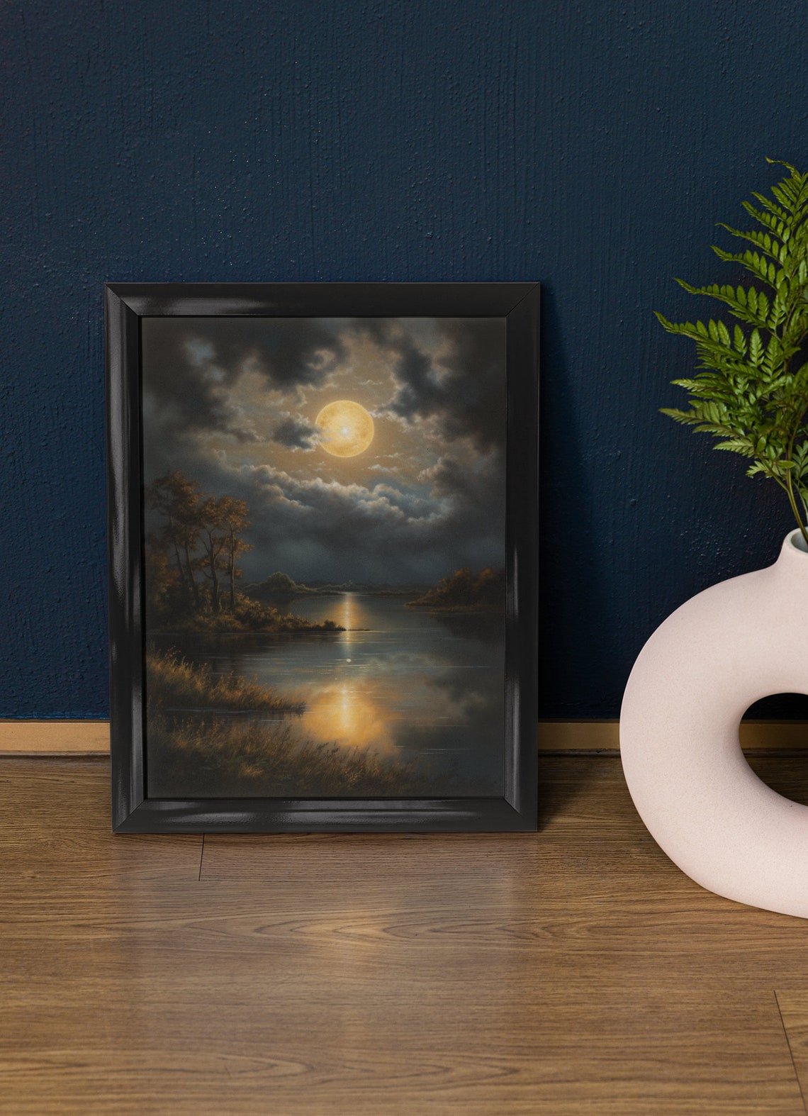 Moon Art Print Dark Academia Art Dark Cottagecore Art Witch Room Dcor Moon Wall Art Gothic Wall Art Moody Wall Art Celestial Art